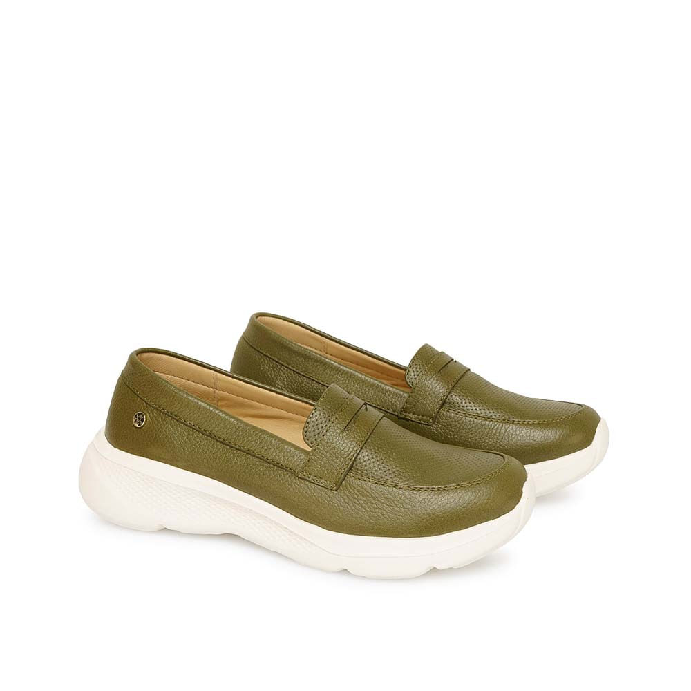 Zapato Mocasín Casual REC-2513 Verde Viale Cuero - Imagen 8