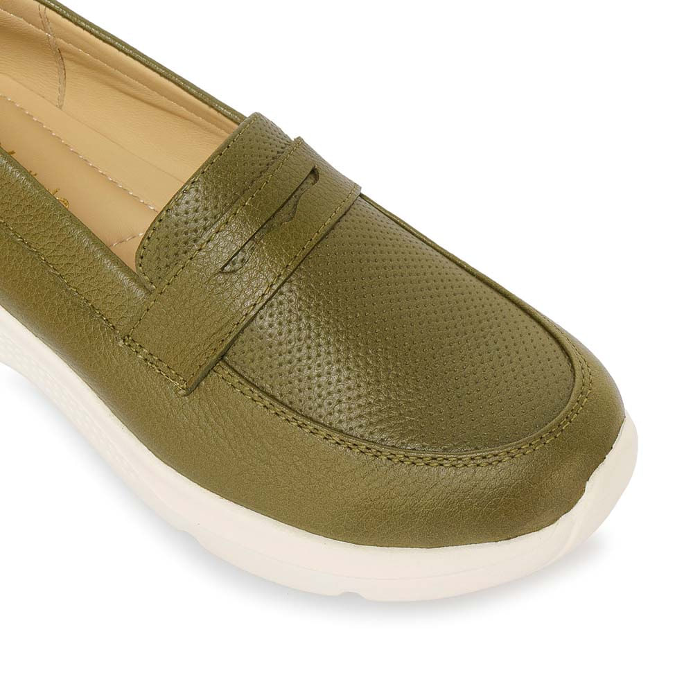 Zapato Mocasín Casual REC-2513 Verde Viale Cuero - Imagen 2