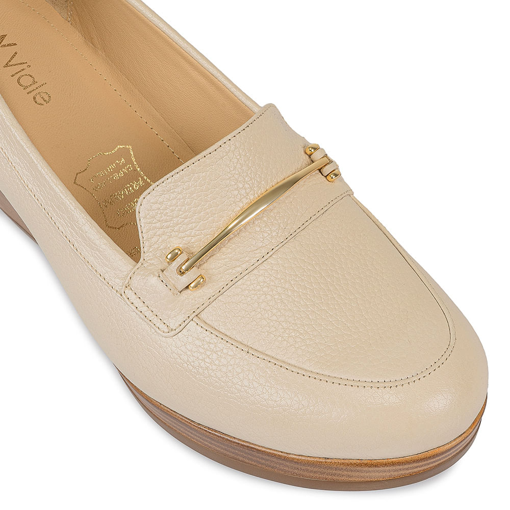 Zapato Mocasín Casual LINDA-2420 Vainilla Viale Cuero - Imagen 3