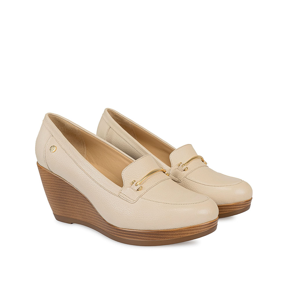 Zapato Mocasín Casual LINDA-2420 Vainilla Viale Cuero - Imagen 4