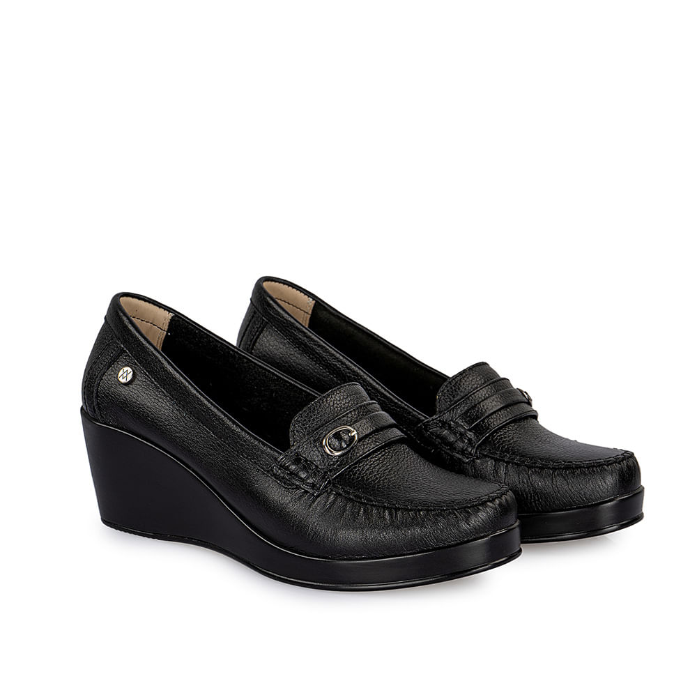 Zapato Mocasín Casual DOM-2401 Negro Viale Cuero - Imagen 4