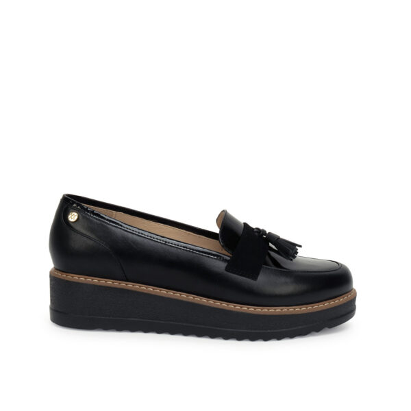 Zapato Mocasín Casual TATI-2630 Negro Viale Cuero