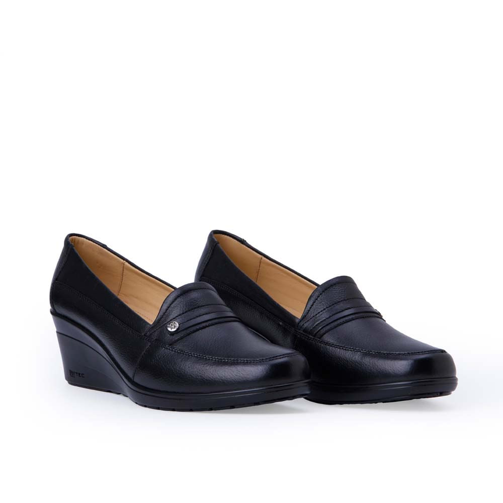 Zapato Mocasín Casual LE-2514 Negro Viale Cuero - Imagen 4