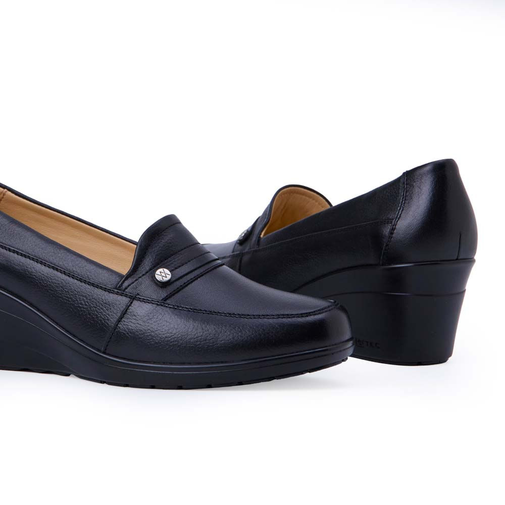 Zapato Mocasín Casual LE-2514 Negro Viale Cuero - Imagen 3