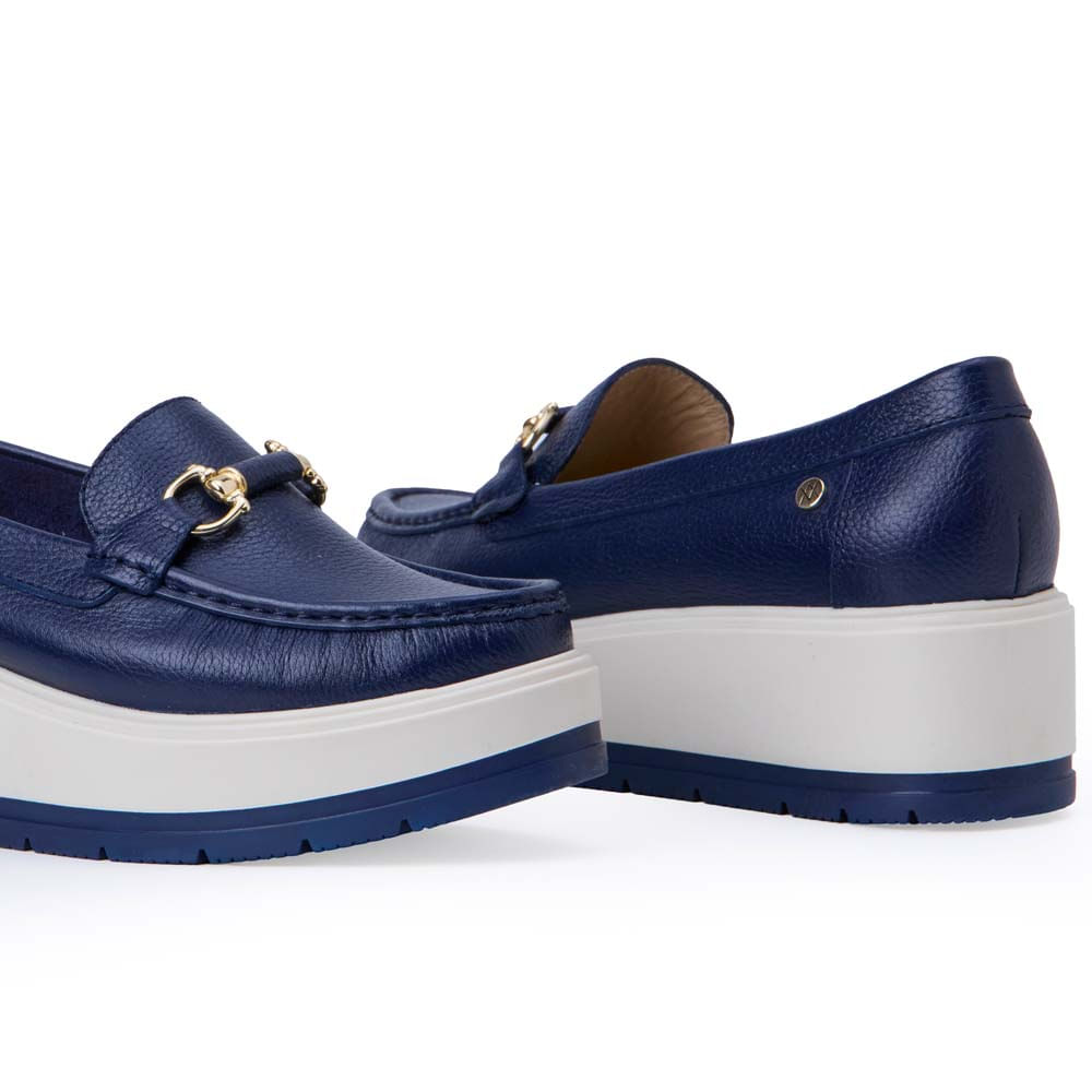 Zapato Mocasín Casual DENI-2517 Azul Viale Cuero - Imagen 7