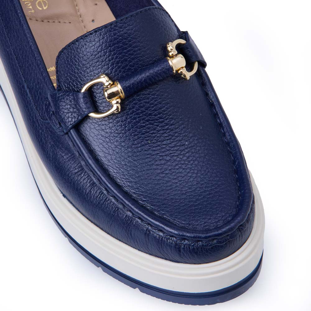 Zapato Mocasín Casual DENI-2517 Azul Viale Cuero - Imagen 6
