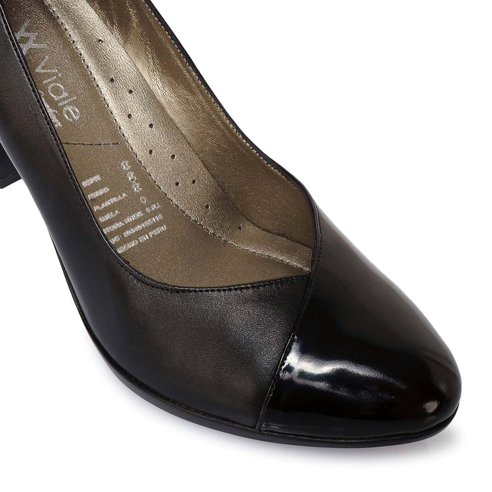 Zapato Reina Casual ECO-2515 Negro Viale Cuero - Imagen 2