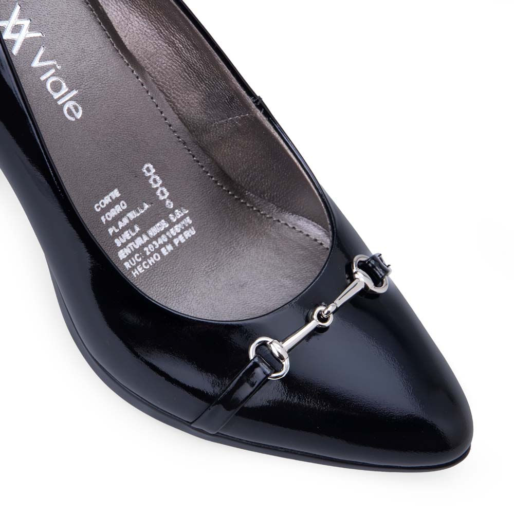 Zapato Reina Vestir ALE-2531 Negro Viale Cuero - Imagen 2