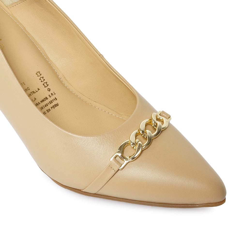 Zapato Reina Vestir TERI-2540 Sand Viale Cuero - Imagen 2