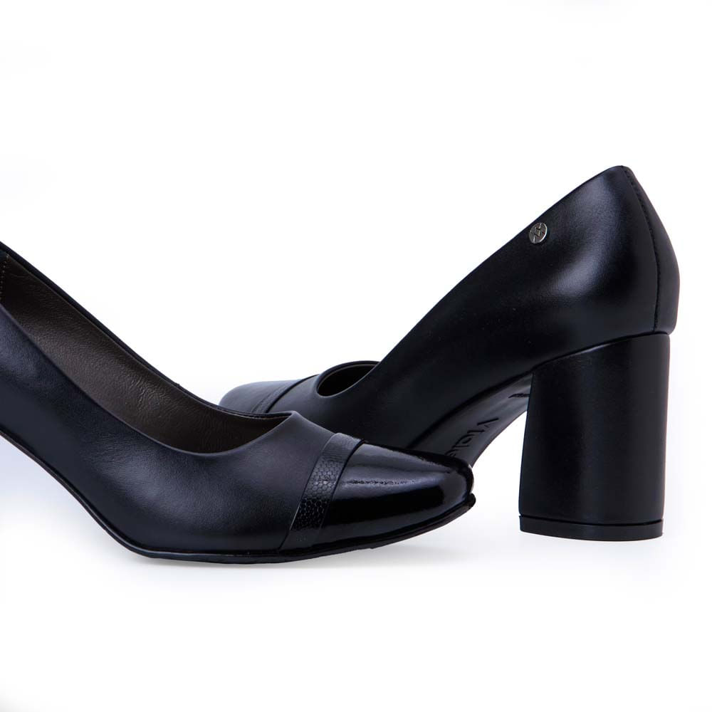 Zapato Stiletto Vestir TATI-2533 Negro Viale Cuero - Imagen 3
