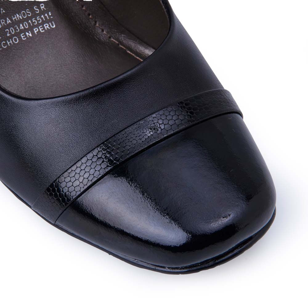 Zapato Stiletto Vestir TATI-2533 Negro Viale Cuero - Imagen 2