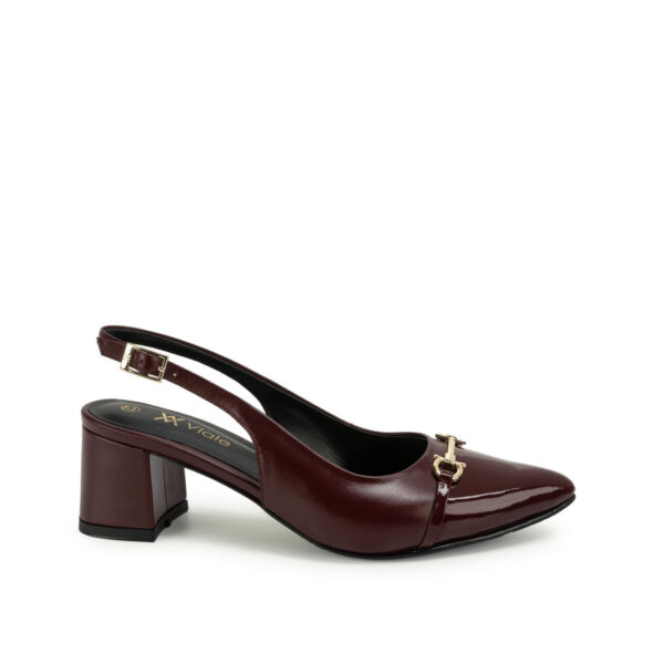 Zapato Stiletto Vestir TATI-2661 Burgundy Viale Cuero
